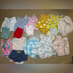 Lot Of 15 Pcs Infant Girl Summer Outfits Shorts Dress Carter's Swim Suit 3-6m 6m